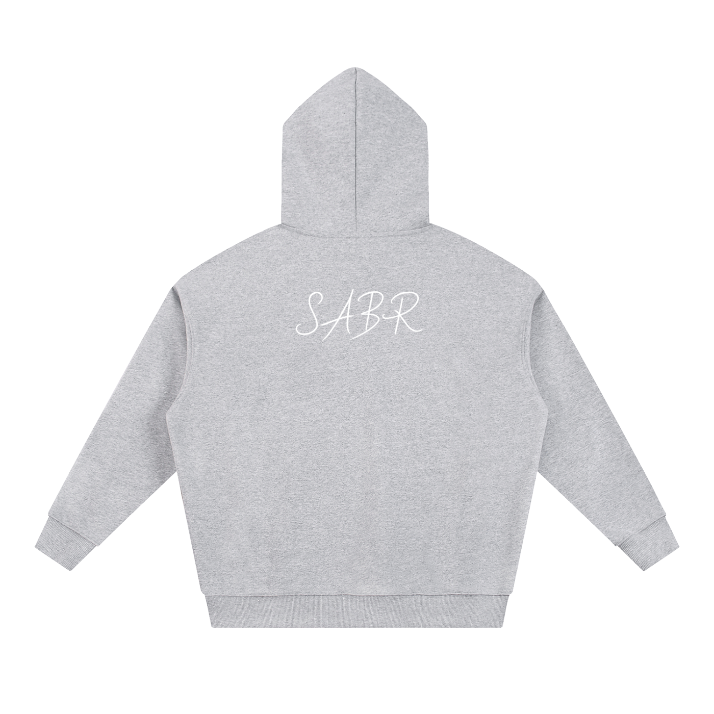 Essential heavyweight oversized hoodie in dark grey, back view