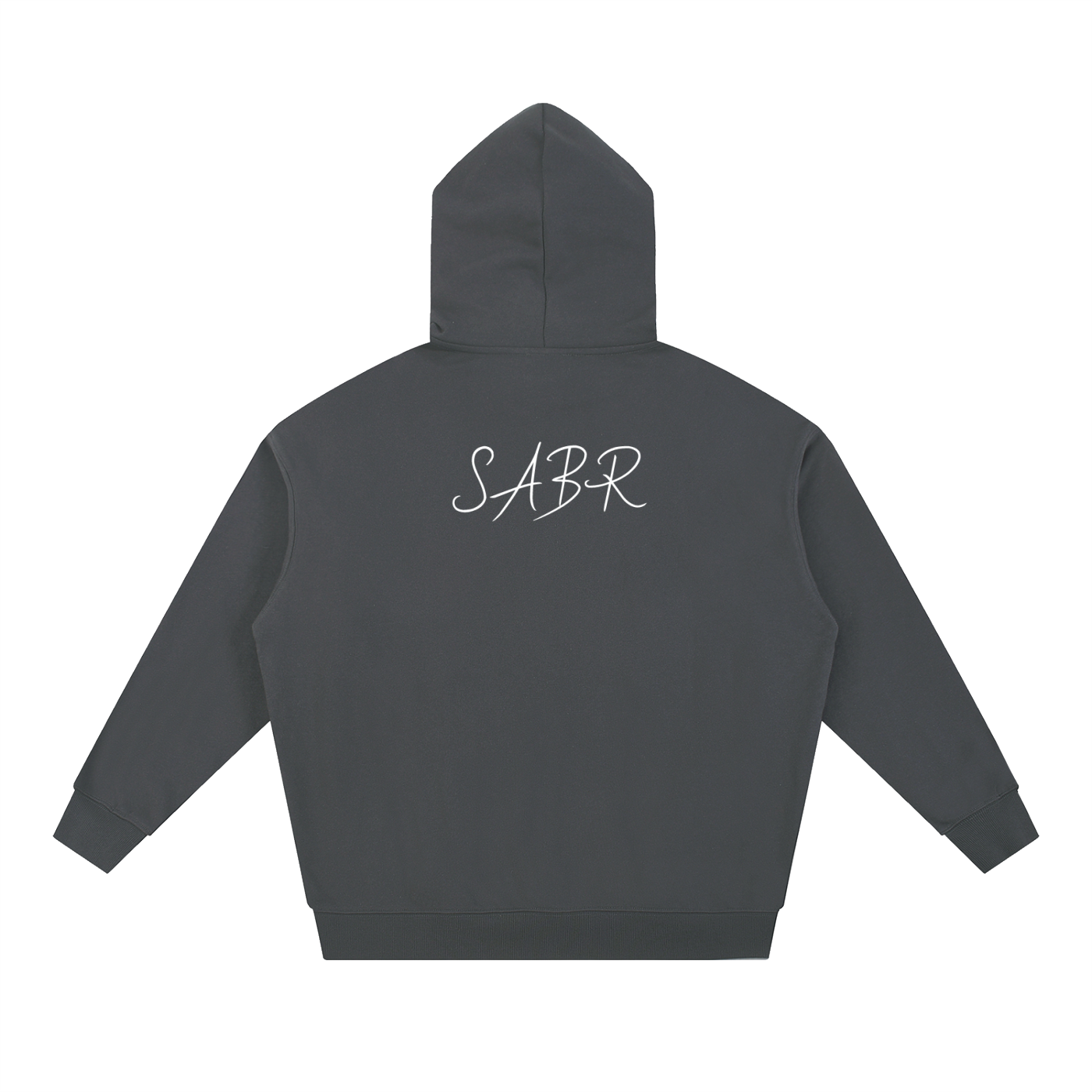 Essential heavyweight oversized hoodie in flower grey print, back view