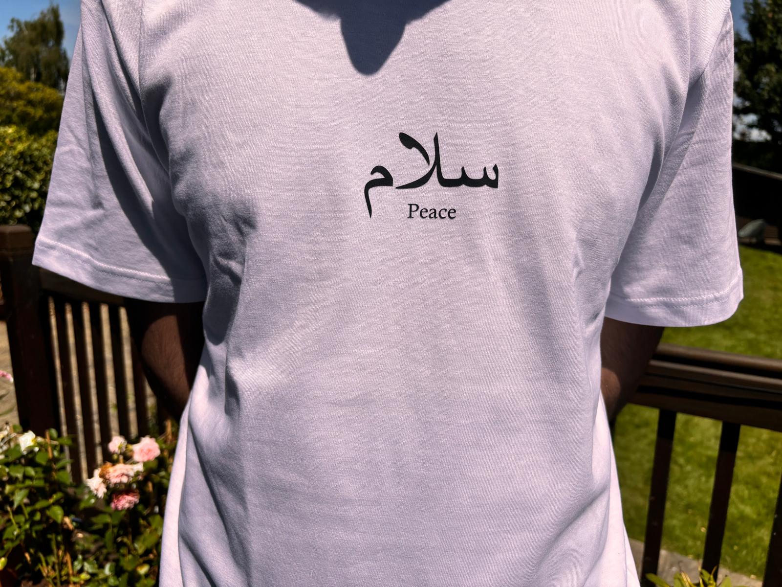 White Tee - Peace - Dunya Collections