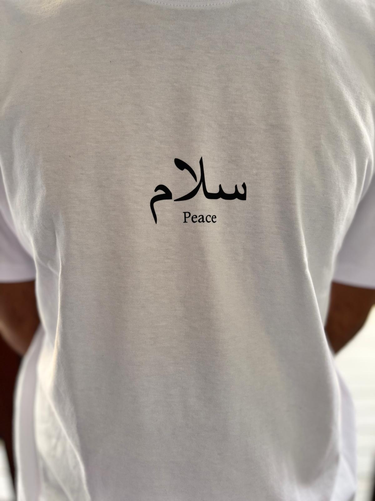 White Tee - Peace - Dunya Collections