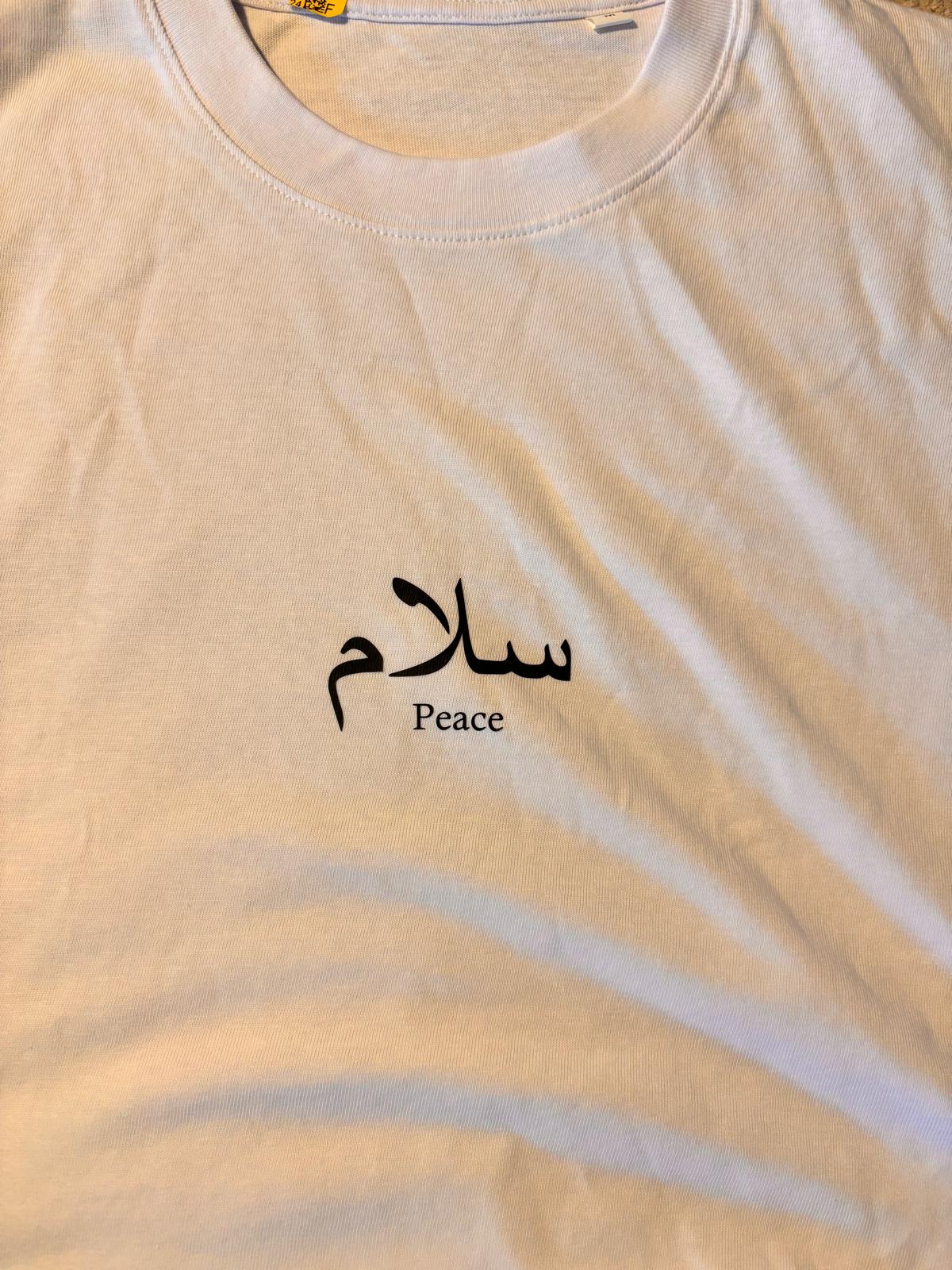 White Tee - Peace - Dunya Collections