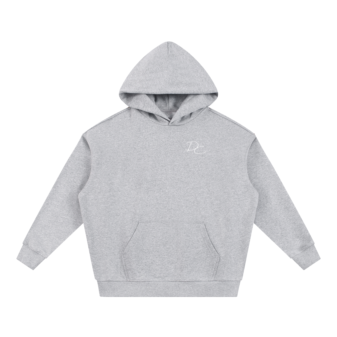 Essential heavyweight oversized hoodie in dark grey, front view